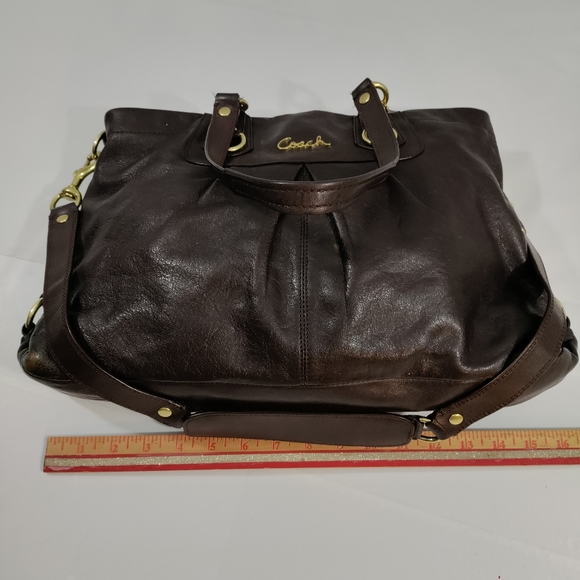 Coach Vintage Ashley Bucket Bag Genuine Leather Convertible Crossbody Brown - Picture 6 of 14